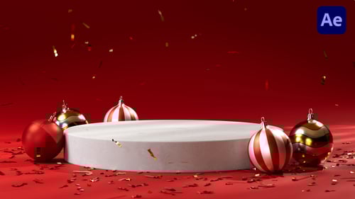 Christmas Confetti Product Podium | After Effects Template