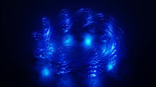 HD Artistic infographics binary numbers rotation. Technology Network Data Connection