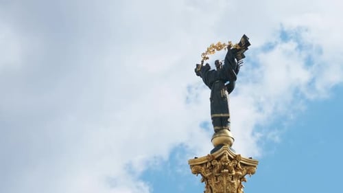 Monument Dedicated to the Independence of Ukraine in Kiev on Khreshchatyk