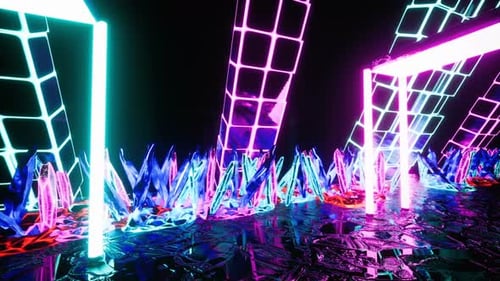 Glowing Neon Corridor