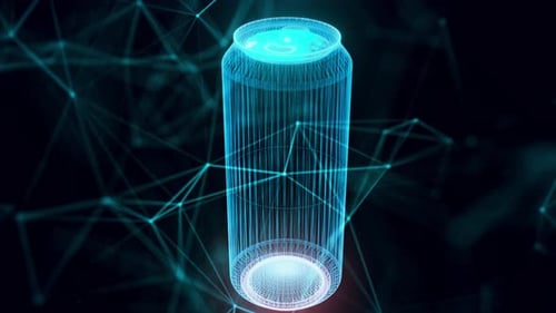 Aluminiumdose Hologramm Nahaufnahme 4k