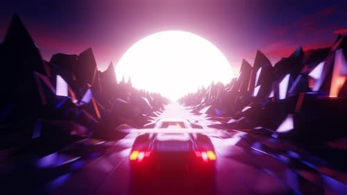 Cyber Outrun Retro Racing 4K