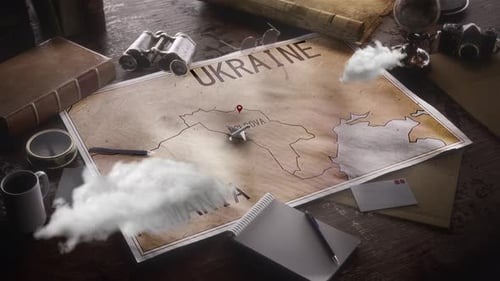 Vintage Travel World Map Country Moldova Location