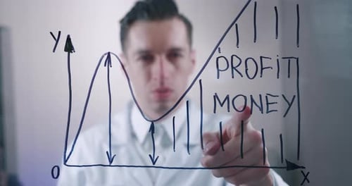 Man Entrepreneur is Analyzing the Financial Strategy of the Business Success of the Schedule