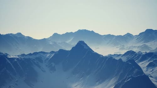Snow Covered Beautiful Mountain Peaks