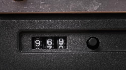 Old Vintage Mechanical Reel Counter of the Audio Cassette in Tape Deck Recorder