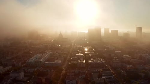 Beautiful View of the World Famous Painted Ladies Houses Located in Alamo Square