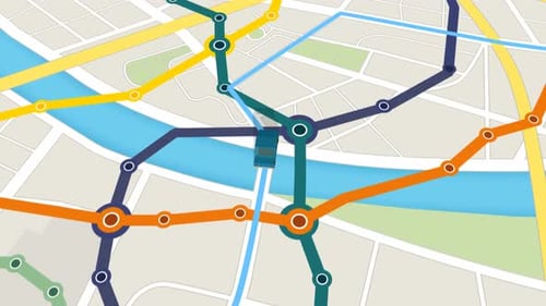 GPS map. Car following a path. Navigation city map transportation. Travel.