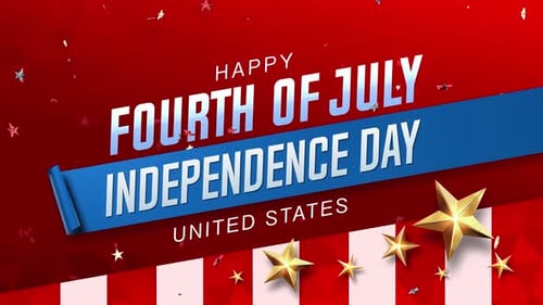 Fourth of July Independence Day United States of America State with Flag 4K