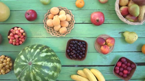 Fruits on Green Ecological Background
