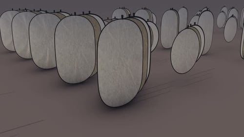 a lot of light diffusers in a row 4k