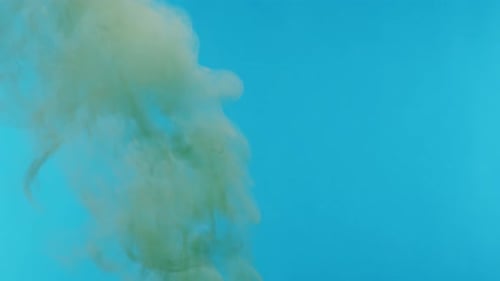 Green Smoke on Blue Chroma Key Background