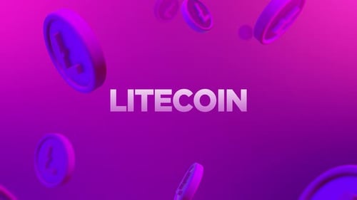 Litecoin Cryptocurrency Falling Coins Background Loop