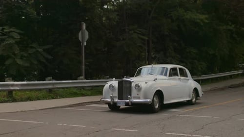 Old Classic Rolls Royce car on the road
