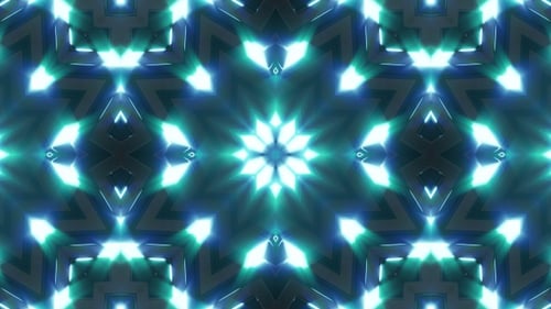 Neon Light Blue Glow Kaleidoscope V3