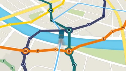 GPS map. Car following a path. Navigation city map transportation. Travel.