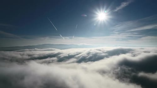 8K Landscape Above The Clouds On Mountain