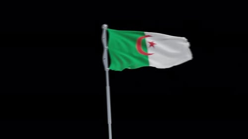 4K Algeria flag transition with alpha. two step
