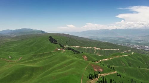 Vast grasslands and mountains
