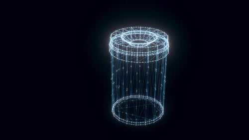 Mülleimer Hologramm rotierend