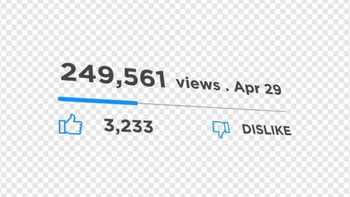 Videos View Counter Counting Social Media Like Comment with Alpha