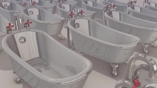 A Lot Of Bathtubs In A Row Hd