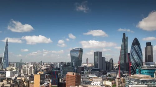 Timelapse london city skyline skyscrapers architecture england urban