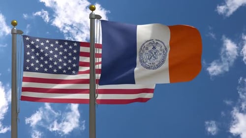 Usa Flag Vs New York City Flag New York On Flagpole