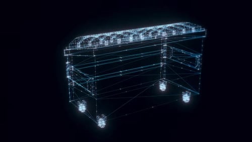 Müllbehälter Hologramm rotierend 4k