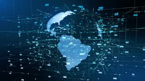 Globales Geschäftskonzept von Earth Particle Motion