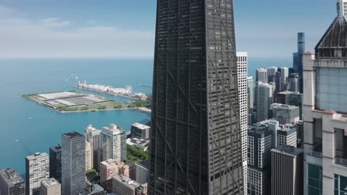 Drone Flying Around Historic Architecture Building with Elegant Towers Rooftop
