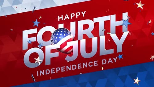 Fourth of July Independence Day United States of America State with Flag 4K