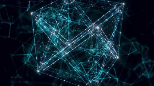 Holzkiste Hologramm Nahaufnahme 4k