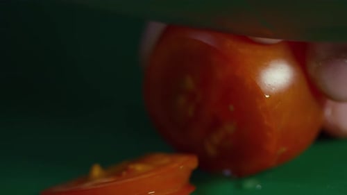 Cutting Tomato into Thin Slices