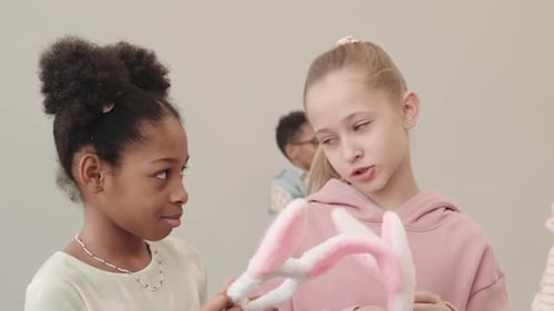 Multiethnic Kids with Bunny Ears on Easter