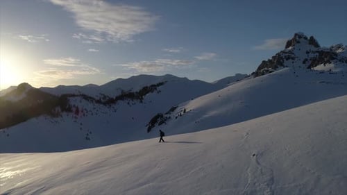 Bergsteiger im Winter