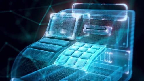 Cash Register Hologram Close Up Hd