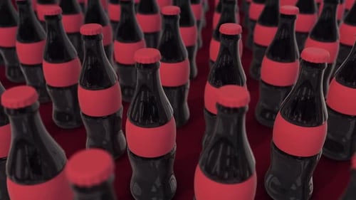 Multiple Unbranded Glass Soda Bottles In A Row Hd