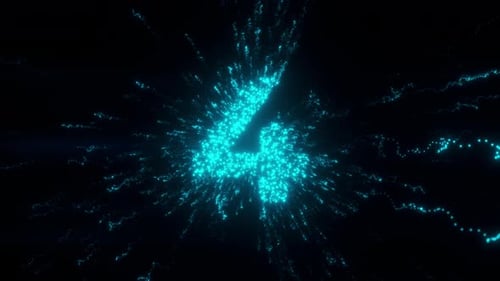 4 Number With Futuristic Particles 4k