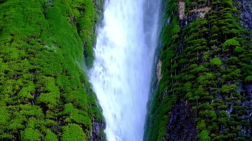 Waterfalls on Green Moss