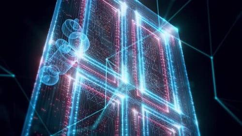 Door Hologram Close Up 4k