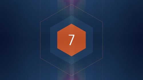 The number 7 inside an orange rhombus