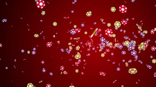 4K 3d Abstract background with Loop animation playing cards falling into a tunnel