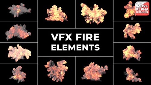 Efectos visuales Fire Elements | Motion Graphics