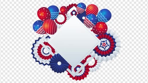 4th Fourth Of July Call Out Free White Space USA Balloon Background With Alpha