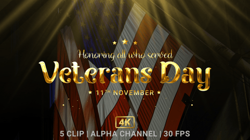 Veterans Day Text Animation