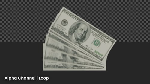 3D Money Animation | Alpha Channel