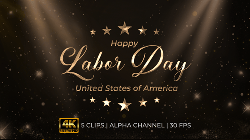 Happy Labor Day Text Animation