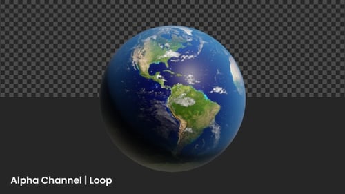 3D Planet Earth Rotation Loop | Alpha Loop