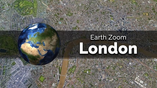 London (United Kingdom) Earth Map Zoom to the City from Space